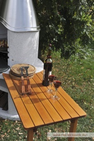 Приставной деревянный столик к полукруглой столешнице